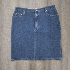 Jackie Blue Women's Denim Skirt Size 16 Stretch Cotton Blue Medium Wash Jeans